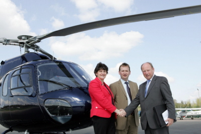 With Arlene Foster MLA at St Angelo Airport