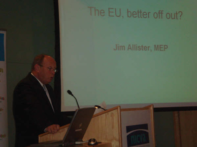 Jim Allister MEP speaking at a recent NICVA event.